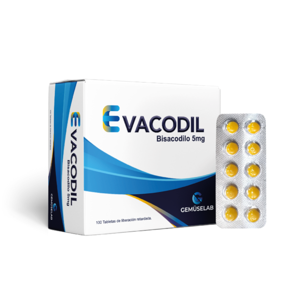 EVACODIL 5MG TABLETA RECUBIERTA, CAJA x 100 TABLETAS RECUBIERTAS