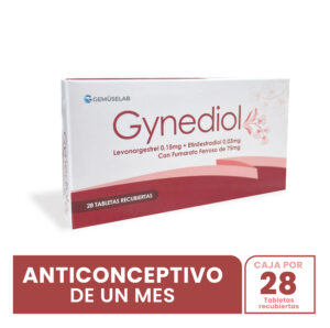GYNEDIOL 0.15MG + 0.03MG + 75MG TABLETA RECUBIERTA, CAJA x 21 + 7 TABLETAS RECUBIERTAS