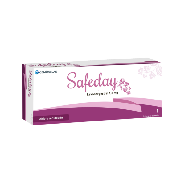 NUEVO-DISENO-SAFEDAY SAFEDAY 1.5MG TABLETA RECUBIERTA, CAJA x 1 TABLETA RECUBIERTA