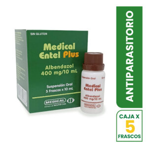 MEDICAL ENTEL PLUS 400MG/10ML SUSPENSIÓN ORAL, CAJA CON 5 FRASCOS x 10 ML